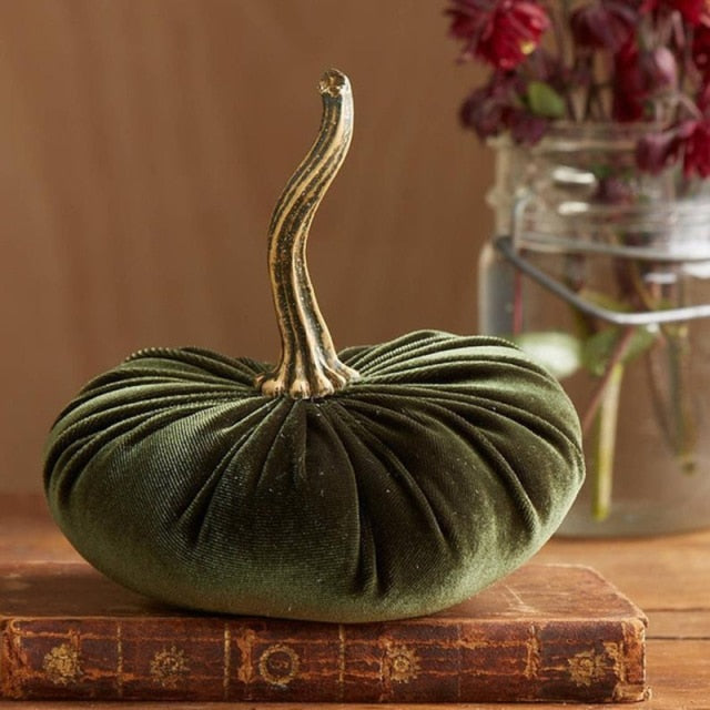 Handmade velvet decorative pumpkin